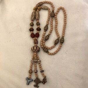 Long plastic beaded necklace